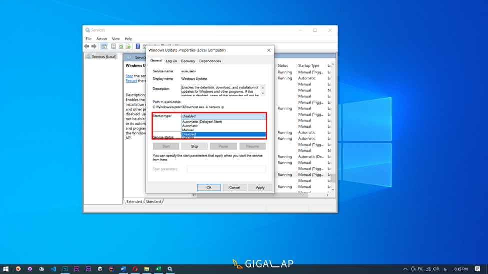 غیر فعال سازی آپدیت اتوماتیک ویندوز 10 و 11 با  Windows Update Service